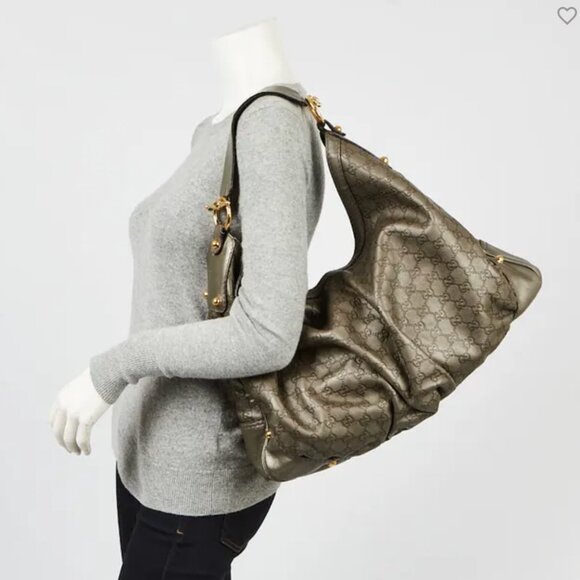 Excellent like new Gucci GG Signature Jockey Hobo Shoulder Bag
Gray - Picture 13 of 13